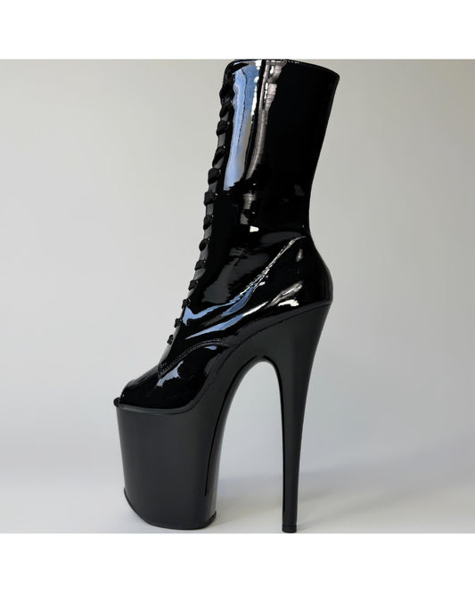 Essential (Rock Show) Mid-Calf-Patent-Pole Sins-Pole Sins- pole dance heels - pole dance boots