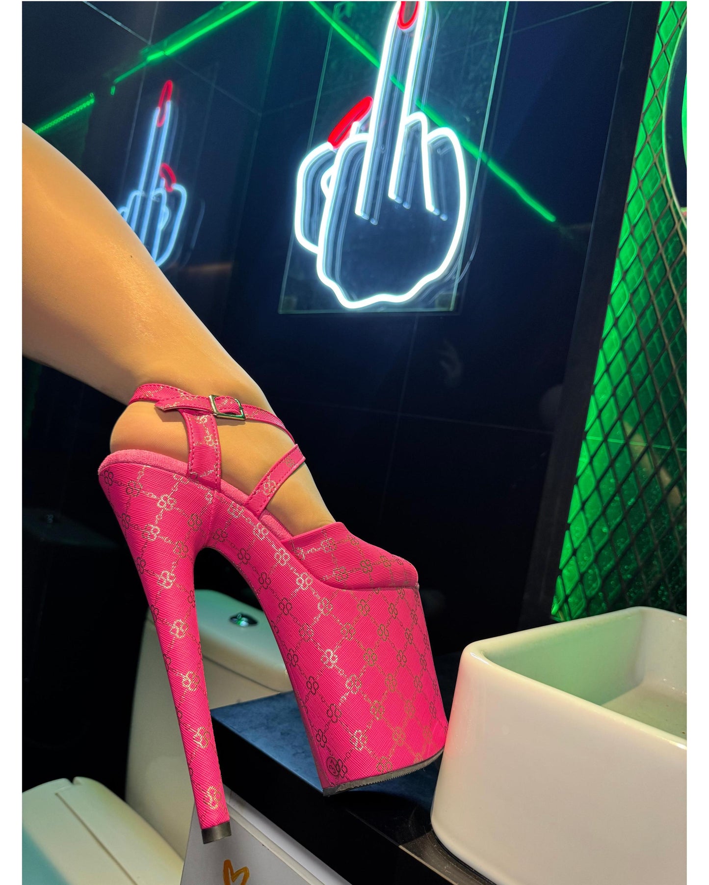 Net Worth (Pink)-Pole Sins-Pole Sins- pole dance heels - pole dance boots