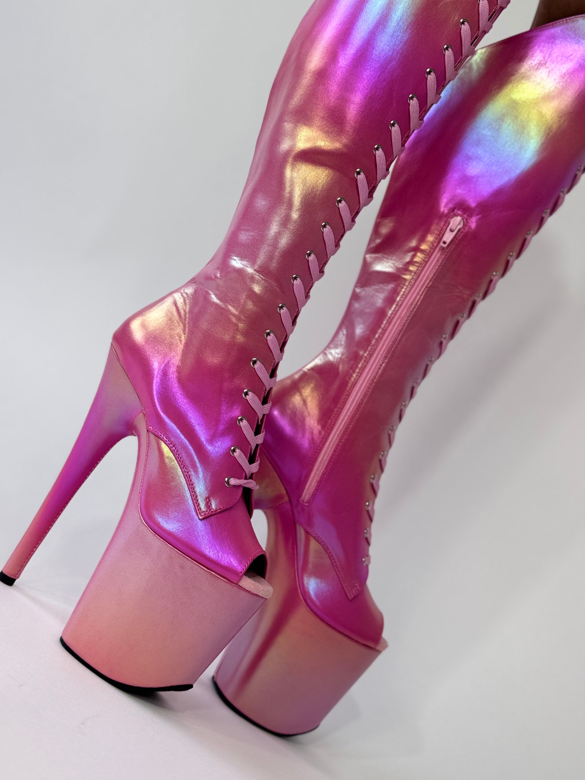 pole dance knee high boots ankle hella pleaser australia fitness calf heels 8inch glitter leather 