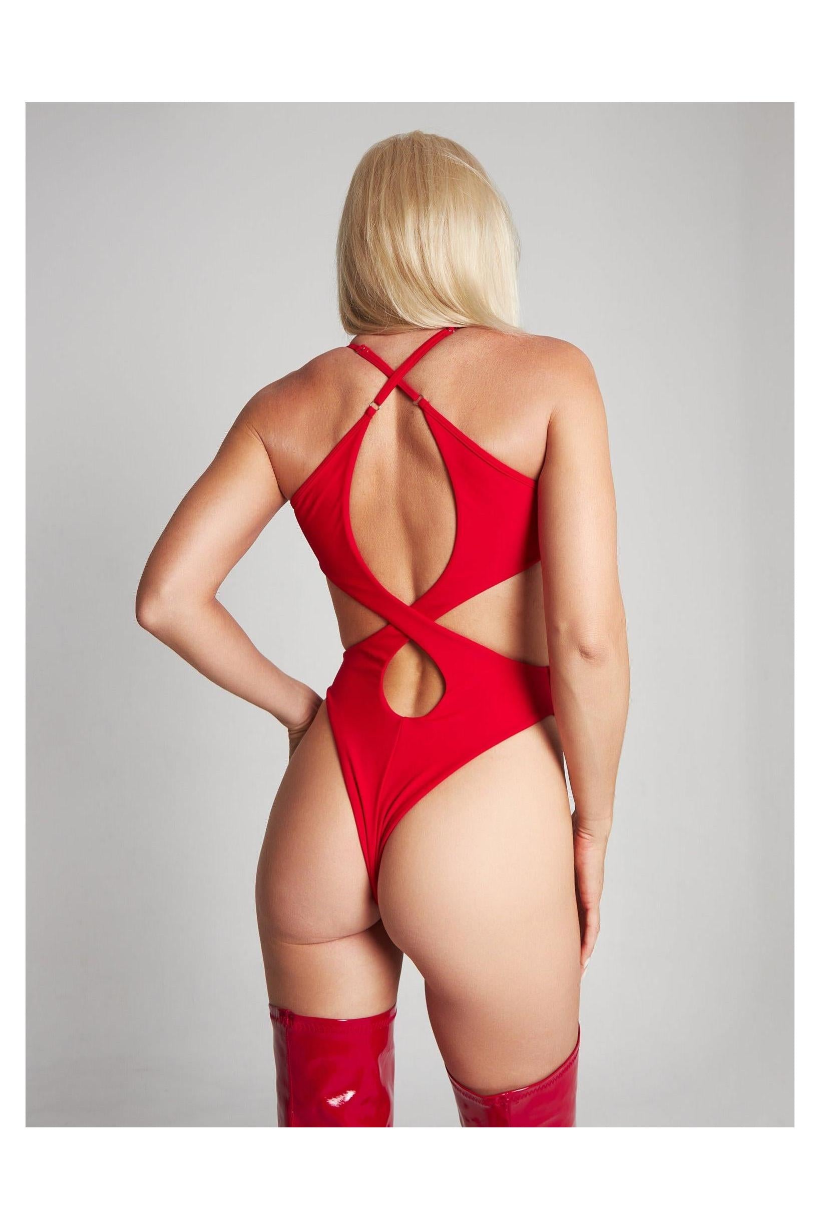Bodysuit Idol Red-Harna Wear-Pole Sins- pole dance heels - pole dance boots