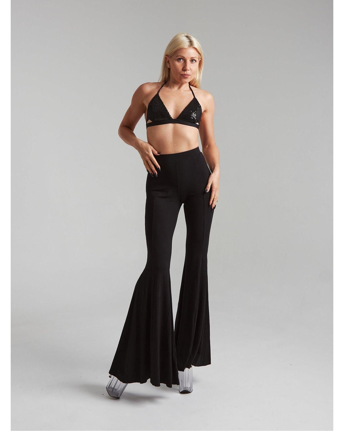 Divine Pants Natural - Black-Harna Wear-Pole Sins- pole dance heels - pole dance boots