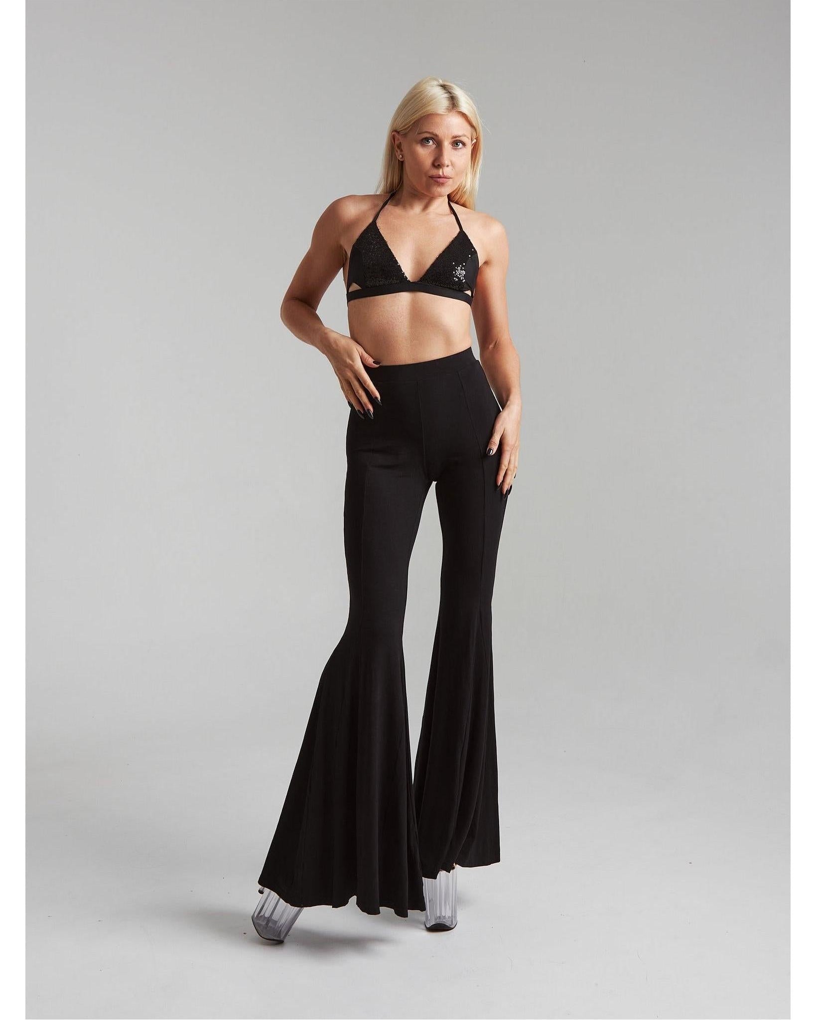 Divine Pants Natural - Black-Harna Wear-Pole Sins- pole dance heels - pole dance boots