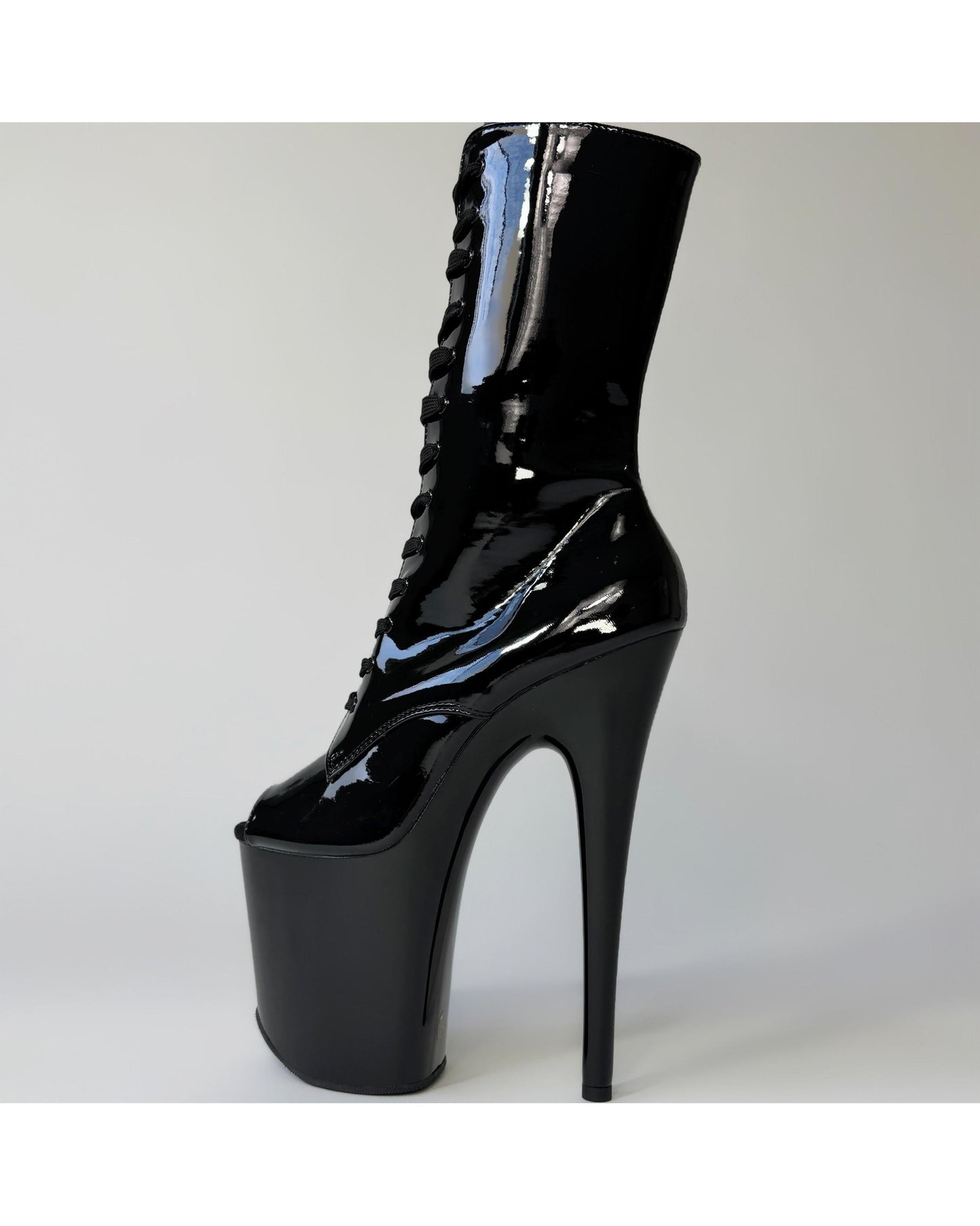 Essential (Rock Show) Mid-Calf-Patent-Pole Sins-Pole Sins- pole dance heels - pole dance boots