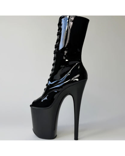 Essential (Rock Show) Mid-Calf-Patent-Pole Sins-Pole Sins- pole dance heels - pole dance boots