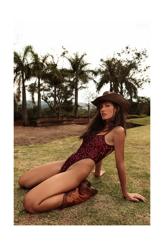 KI Sequin Bodysuit - Bordeaux-Rolling Brand-Pole Sins- pole dance heels - pole dance boots