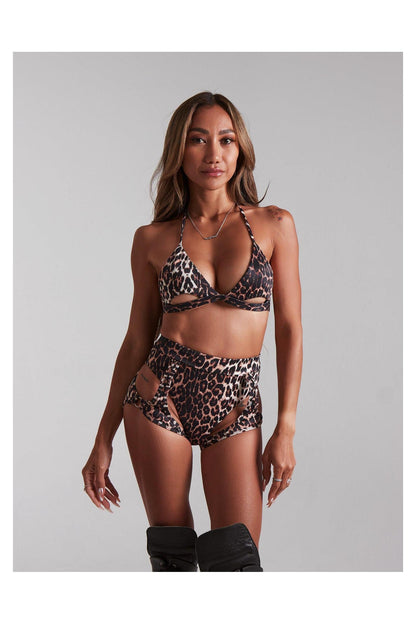 Lure Top - Leopard-Harna Wear-Pole Sins- pole dance heels - pole dance boots
