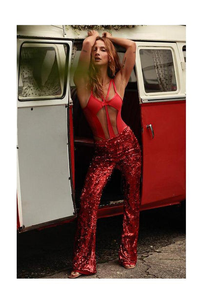 Madonna Bodysuit - Red-Rolling Brand-Pole Sins- pole dance heels - pole dance boots