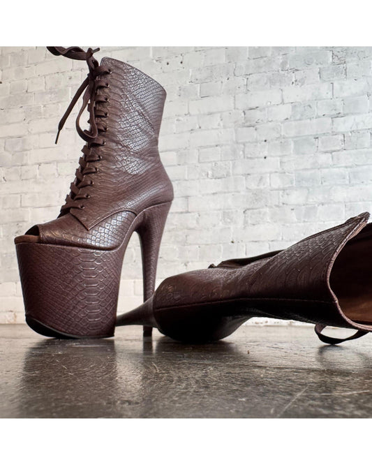 Medusa (Constrict Her) Ankle Boot-Boots-Pole Sins-Pole Sins- pole dance heels - pole dance boots