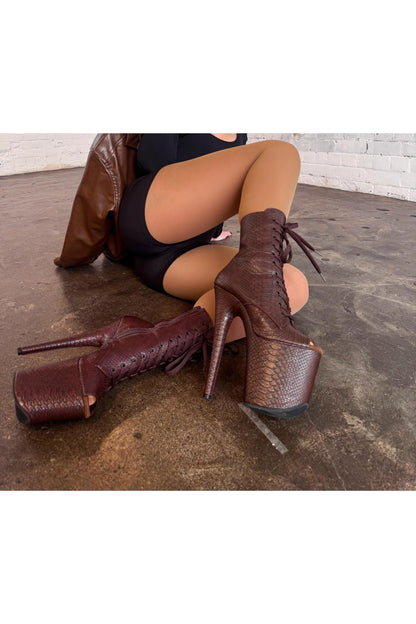 Medusa (Constrict Her) Ankle Boot-Boots-Pole Sins-Pole Sins- pole dance heels - pole dance boots