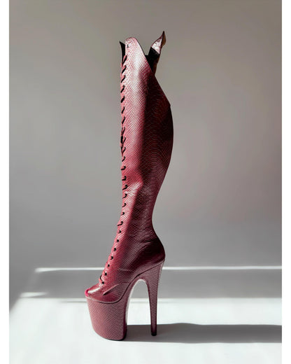 Medusa (Tongue Tied) Over the Knee-Boots-Pole Sins-Pole Sins- pole dance heels - pole dance boots