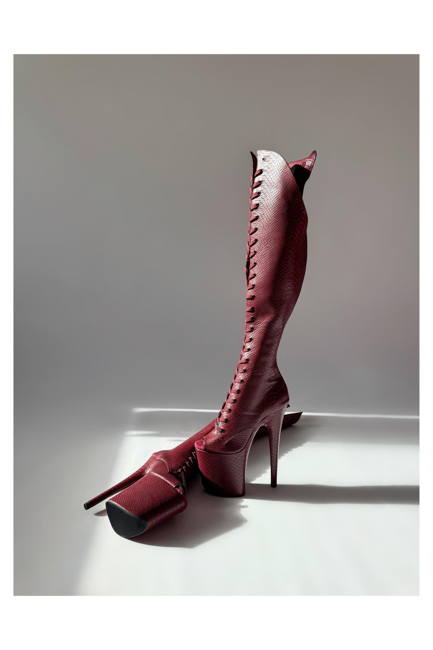 Medusa (Tongue Tied) Over the Knee-Boots-Pole Sins-Pole Sins- pole dance heels - pole dance boots