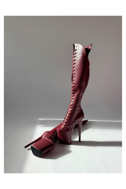 Medusa (Tongue Tied) Over the Knee-Boots-Pole Sins-Pole Sins- pole dance heels - pole dance boots