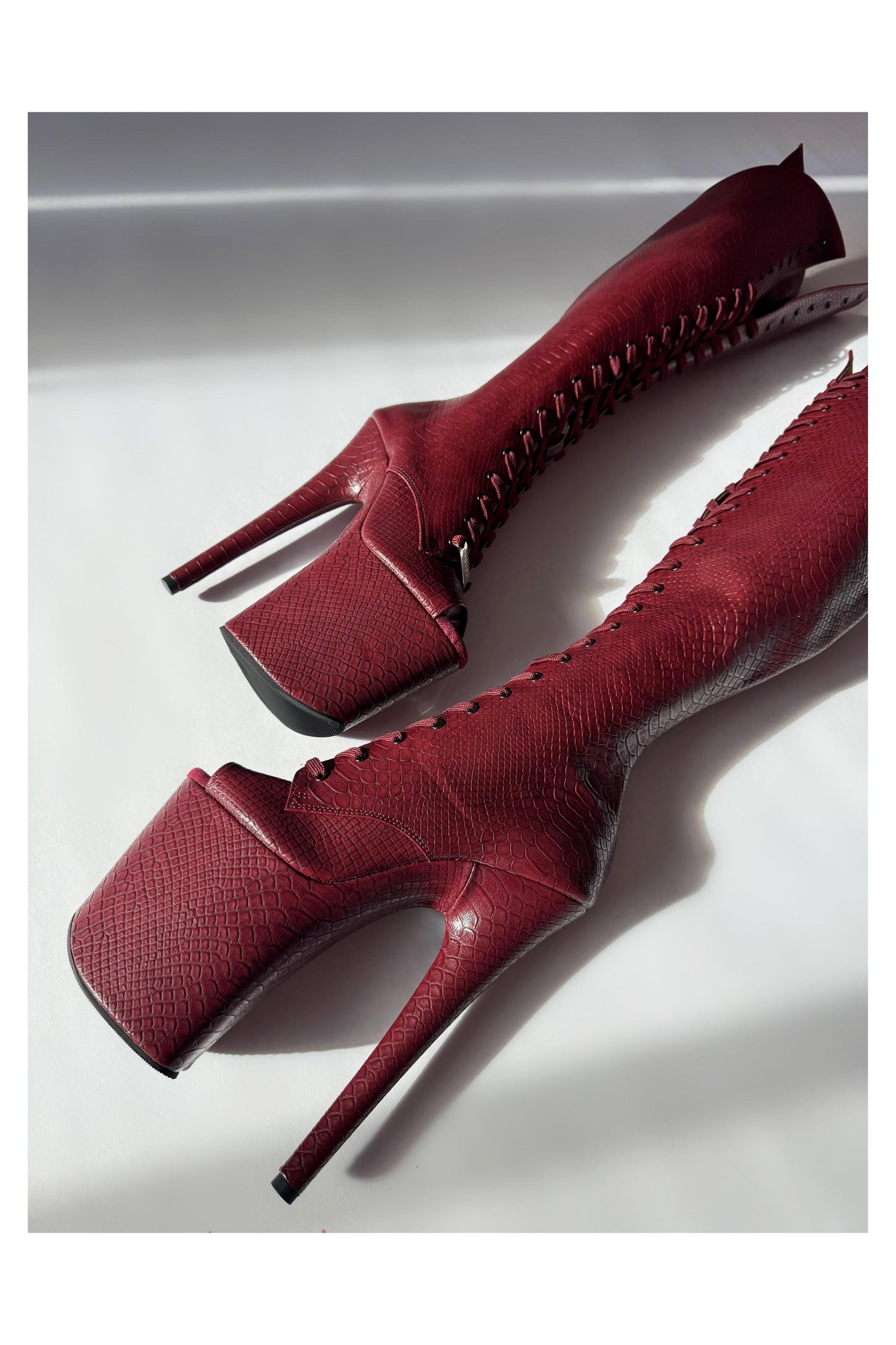 Medusa (Tongue Tied) Over the Knee-Boots-Pole Sins-Pole Sins- pole dance heels - pole dance boots