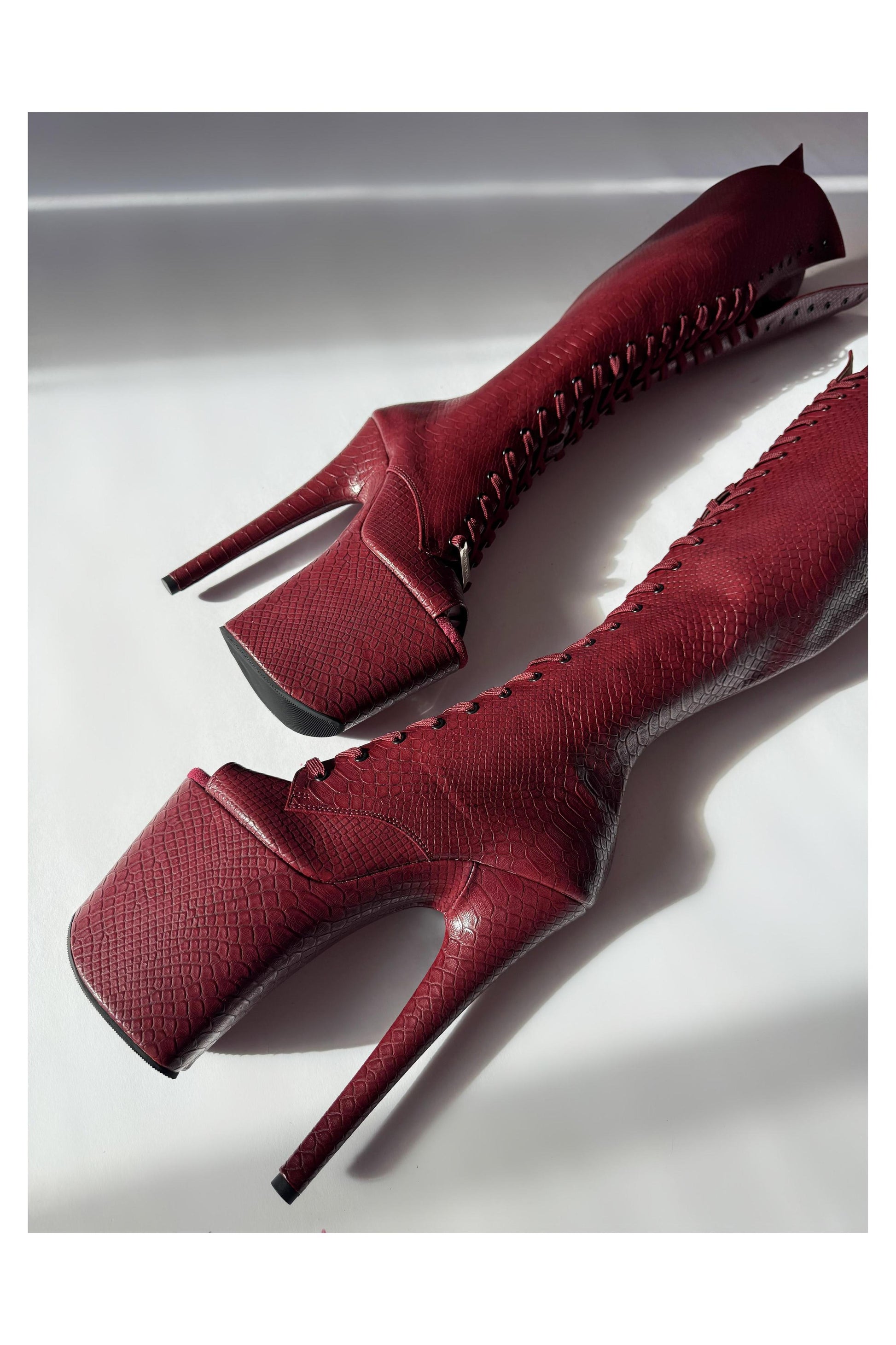 Medusa (Tongue Tied) Over the Knee-Boots-Pole Sins-Pole Sins- pole dance heels - pole dance boots
