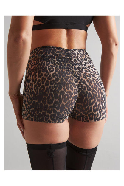 Moire Shorts Leopard-Harna Wear-Pole Sins- pole dance heels - pole dance boots