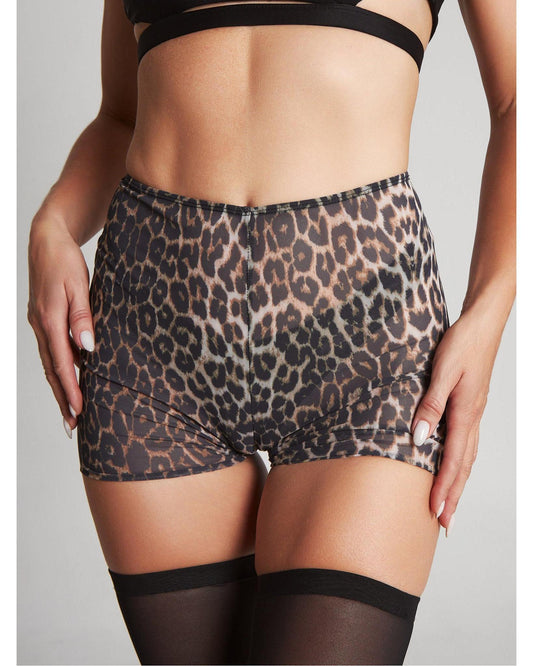 Moire Shorts Leopard-Harna Wear-Pole Sins- pole dance heels - pole dance boots