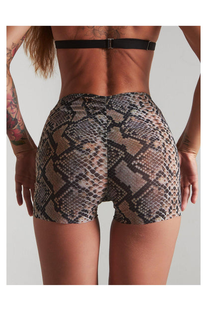 Moire Shorts Snake-Harna Wear-Pole Sins- pole dance heels - pole dance boots