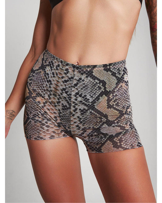 Moire Shorts Snake-Harna Wear-Pole Sins- pole dance heels - pole dance boots