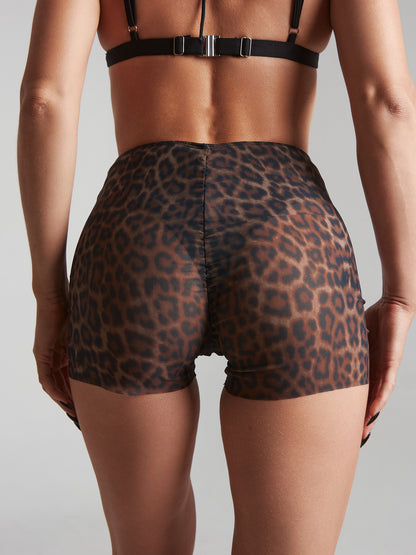 Moire Shorts Choco Leopard