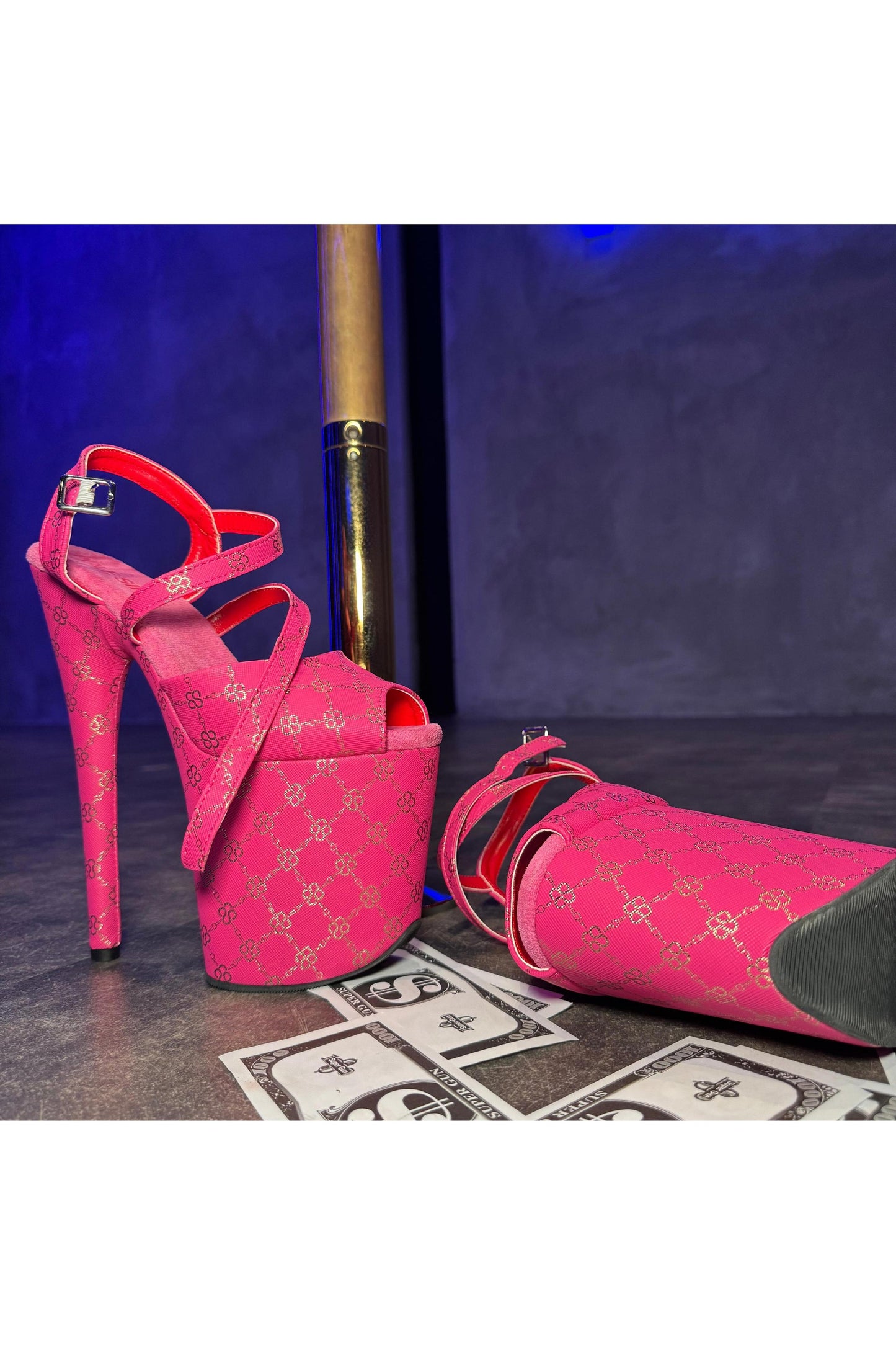 Net Worth (Pink)-Pole Sins-8-inch-AU5 / EUR35-Pole Sins- pole dance heels - pole dance boots