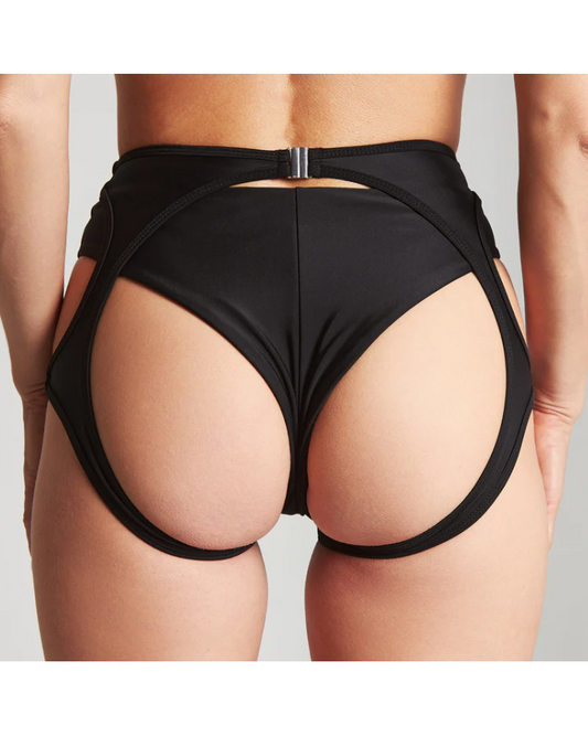 Peach Bottoms - Black-Harna Wear-Pole Sins- pole dance heels - pole dance boots