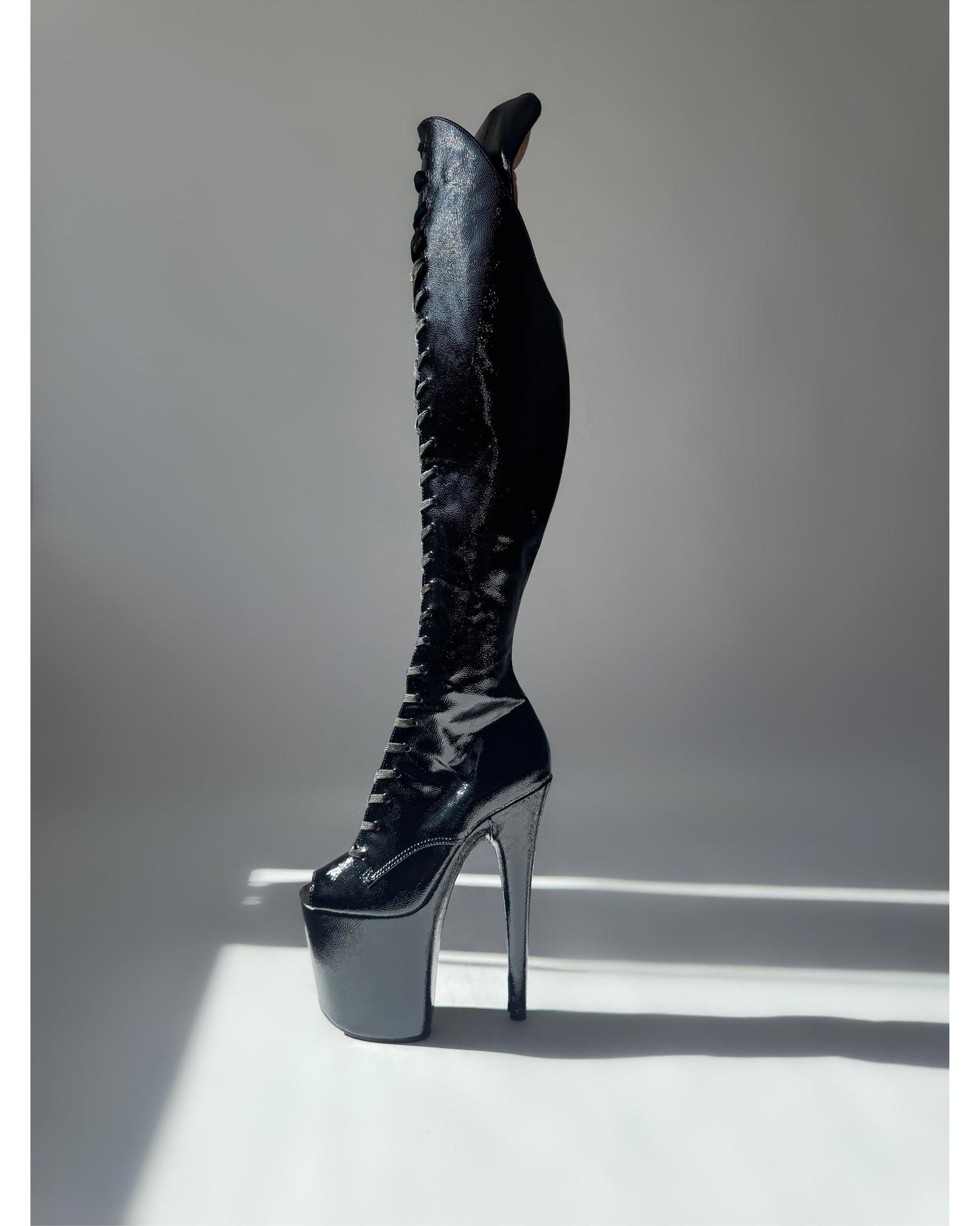 SafeWord - Over the Knee-Pole Sins-8-inch-Open-Toe-AU5 / EUR35-Pole Sins- pole dance heels - pole dance boots