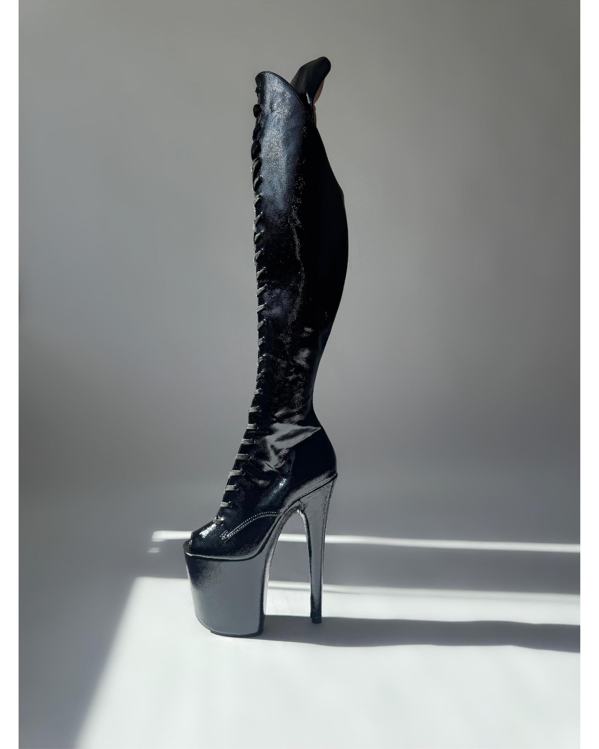 SafeWord - Over the Knee-Pole Sins-8-inch-Open-Toe-AU5 / EUR35-Pole Sins- pole dance heels - pole dance boots