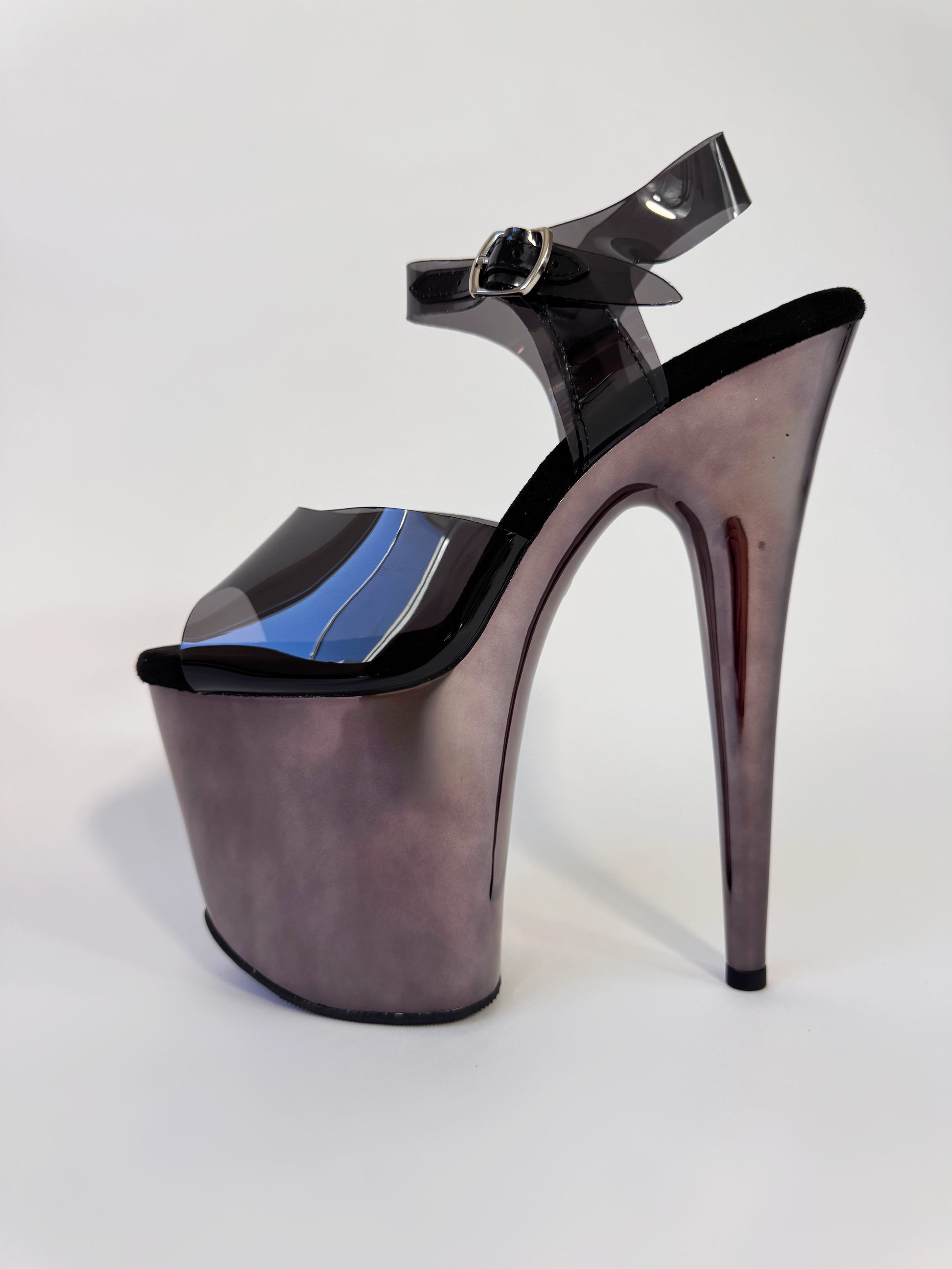 mirror chrome black sandal baseball