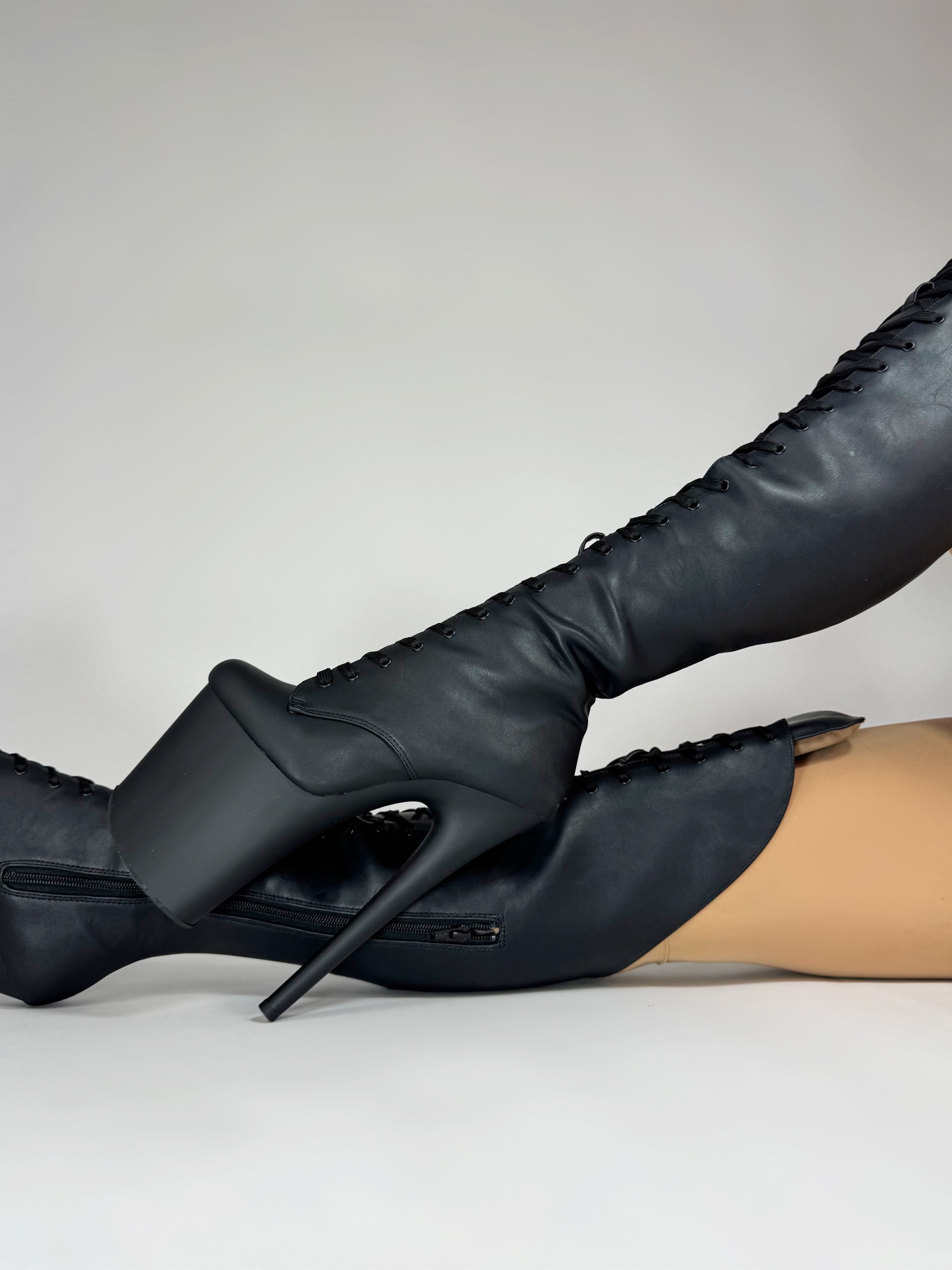 black pleaser matte heels poledance