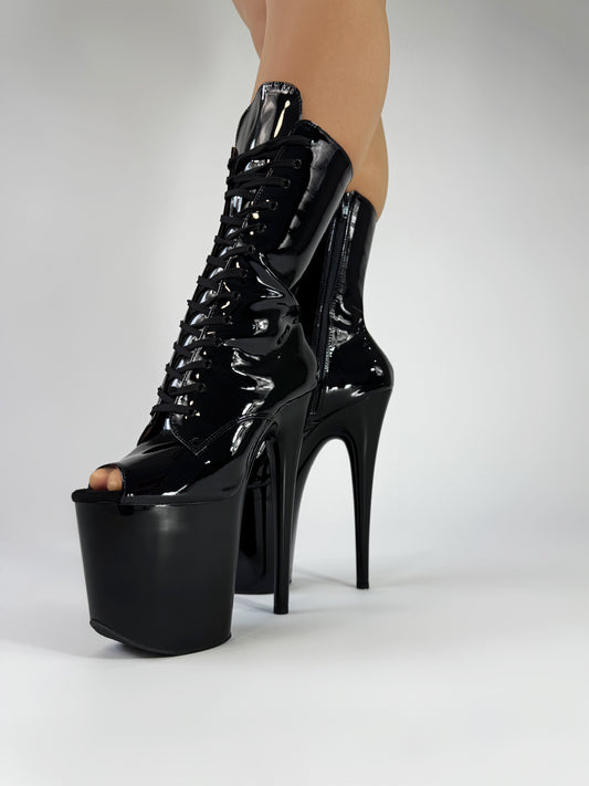 open toe pleaser black
