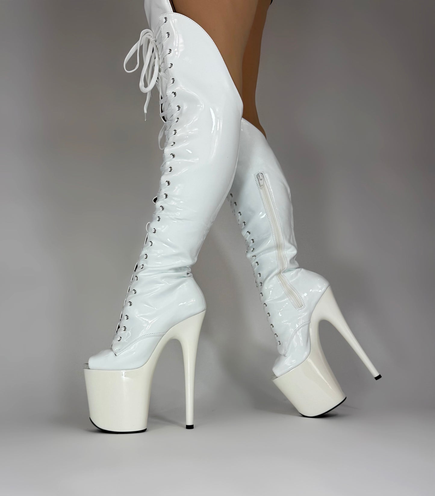knee high over the knee poledance heels