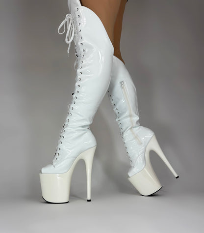 knee high over the knee poledance heels