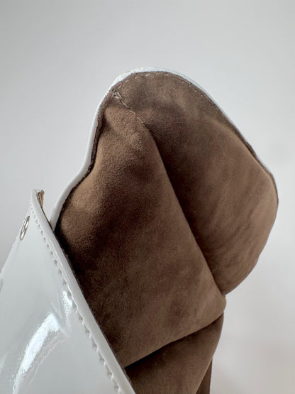 white over the knee boot thigh high