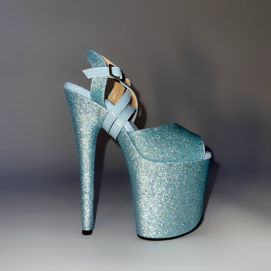 high heel pole dance sandal blue 
